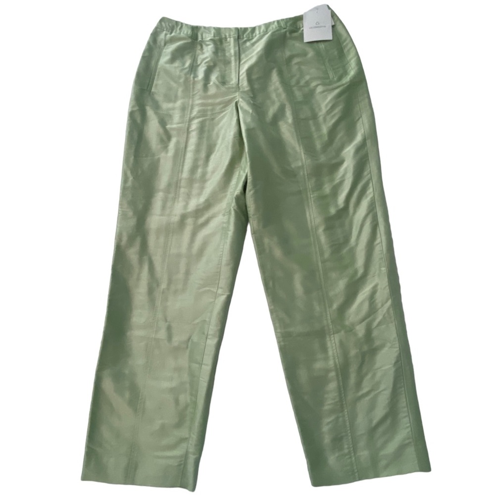 NWT 100% SILK Liz Claiborne Light Green Trousers